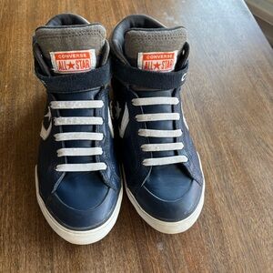 Converse Kids' Dark Blue Leather High-Tops